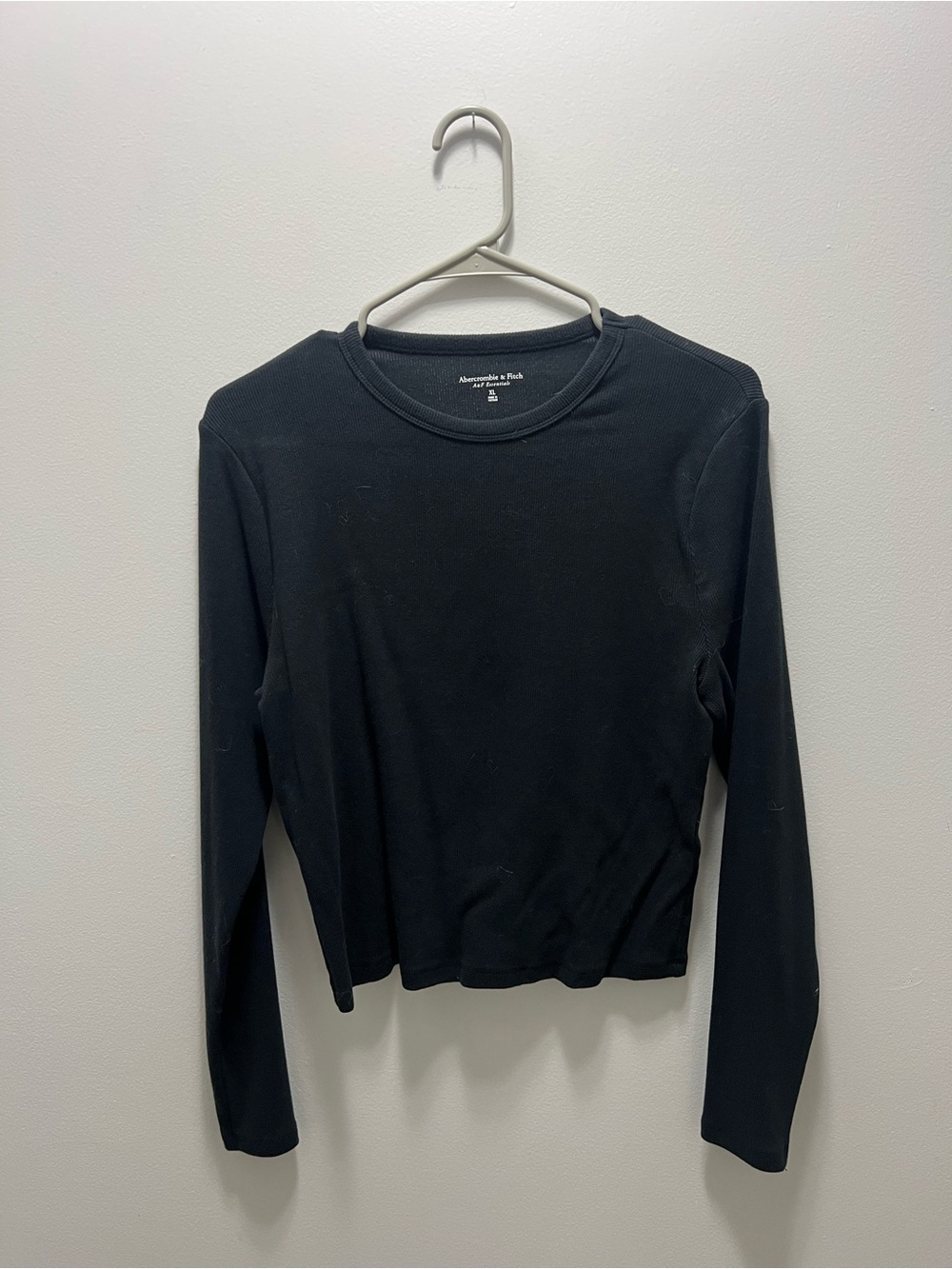 Abercrombie & Fitch Black Long-Sleeve Ribbed Tee
